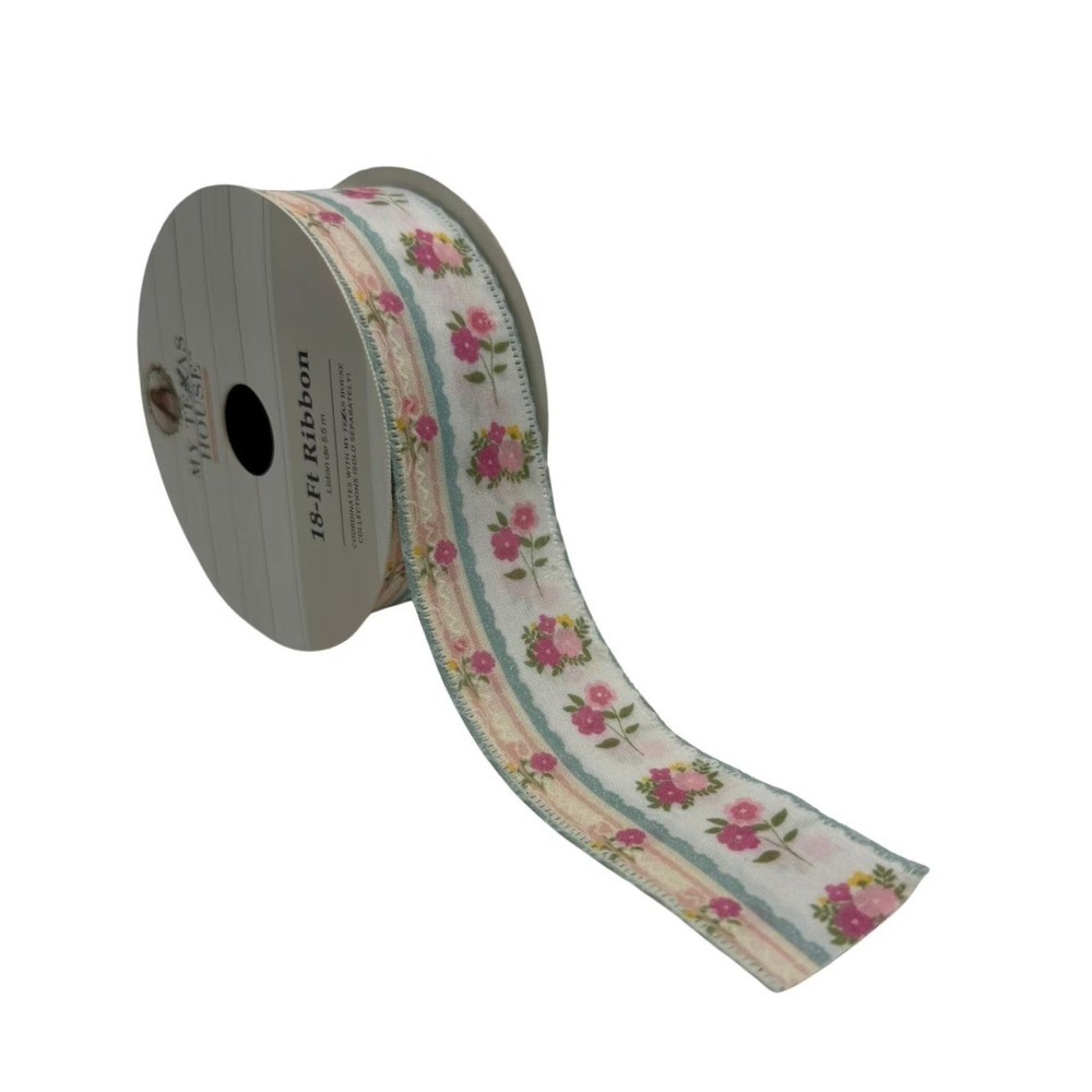 My Texas House Floral Easter Ribbon, Multicolor, 18' - Spring 2026